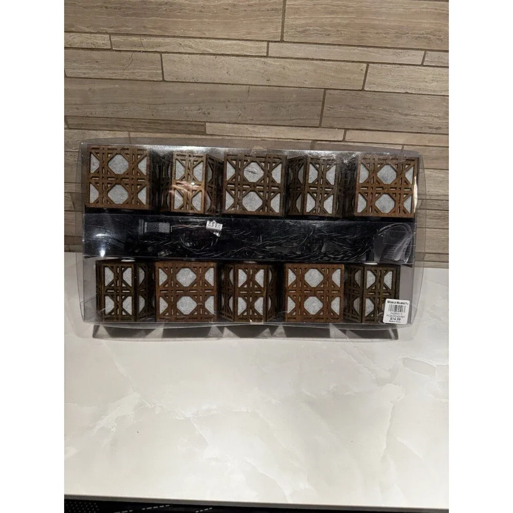 Natural Wood String Lights, New